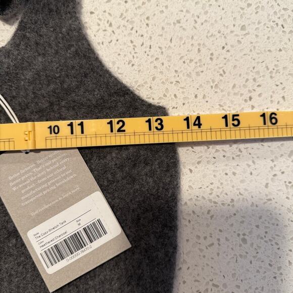 Everlane The Cozy Stretch Tank Heathered Charcoal Gray Wool Yak Blend Medium - Picture 8 of 8